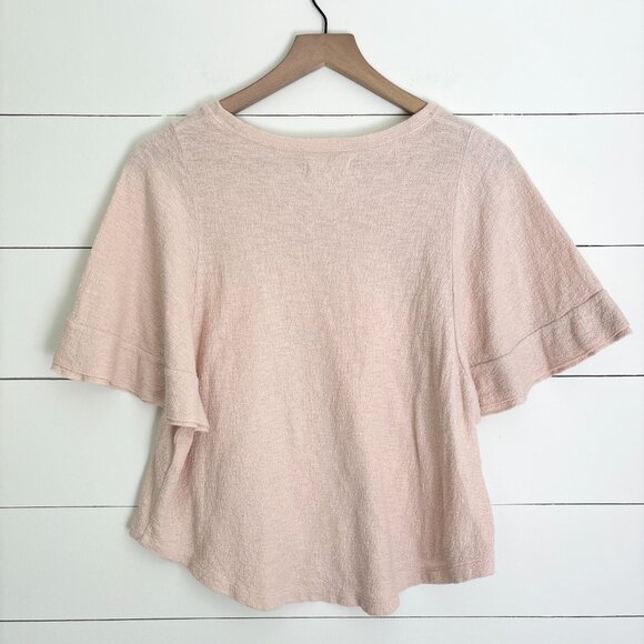 Madewell blush pink top with oversized wide sleeve size small - Picture 4 of 5
